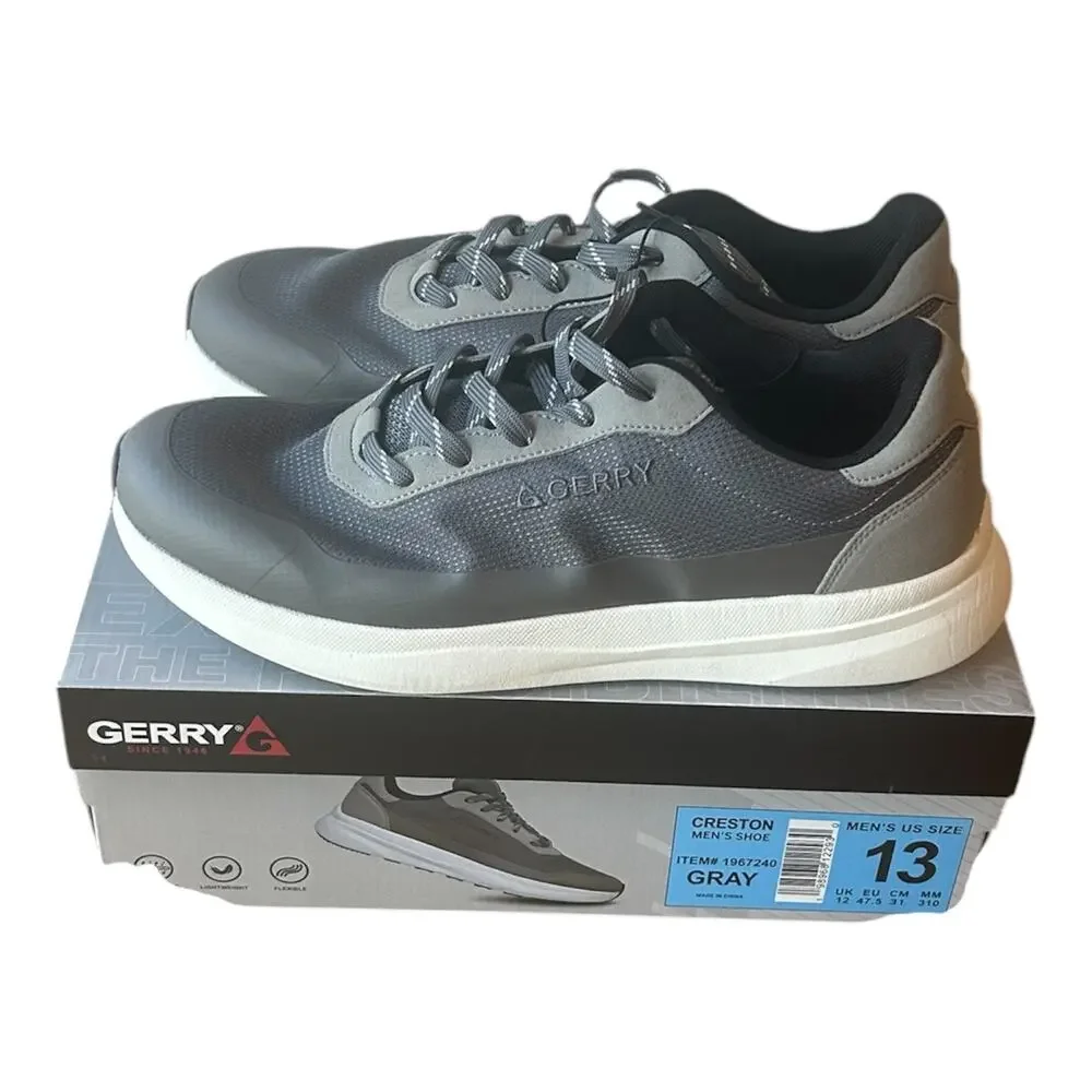 Gerry Men's Creston Shoe, Lightweight, Lace Up, Gray, Size 13